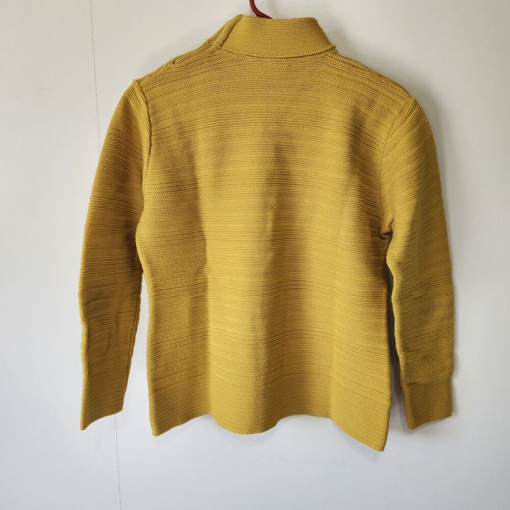 VTG White Stag Mustard Ribbed Turtleneck Sweater Union Made Side Neck Zip (S/M) - Picture 4 of 10